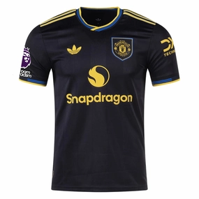 Moisture Control Microfiber Light Training adidas Men's Manchester United Authentic Third Jersey 25/26 w/ NRFR   EPL Patches (Black)