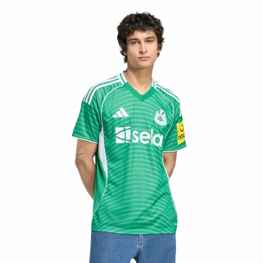 adidas Men's Newcastle United 25/26 Away Jersey (Green/White) Brushed Fleece Lining