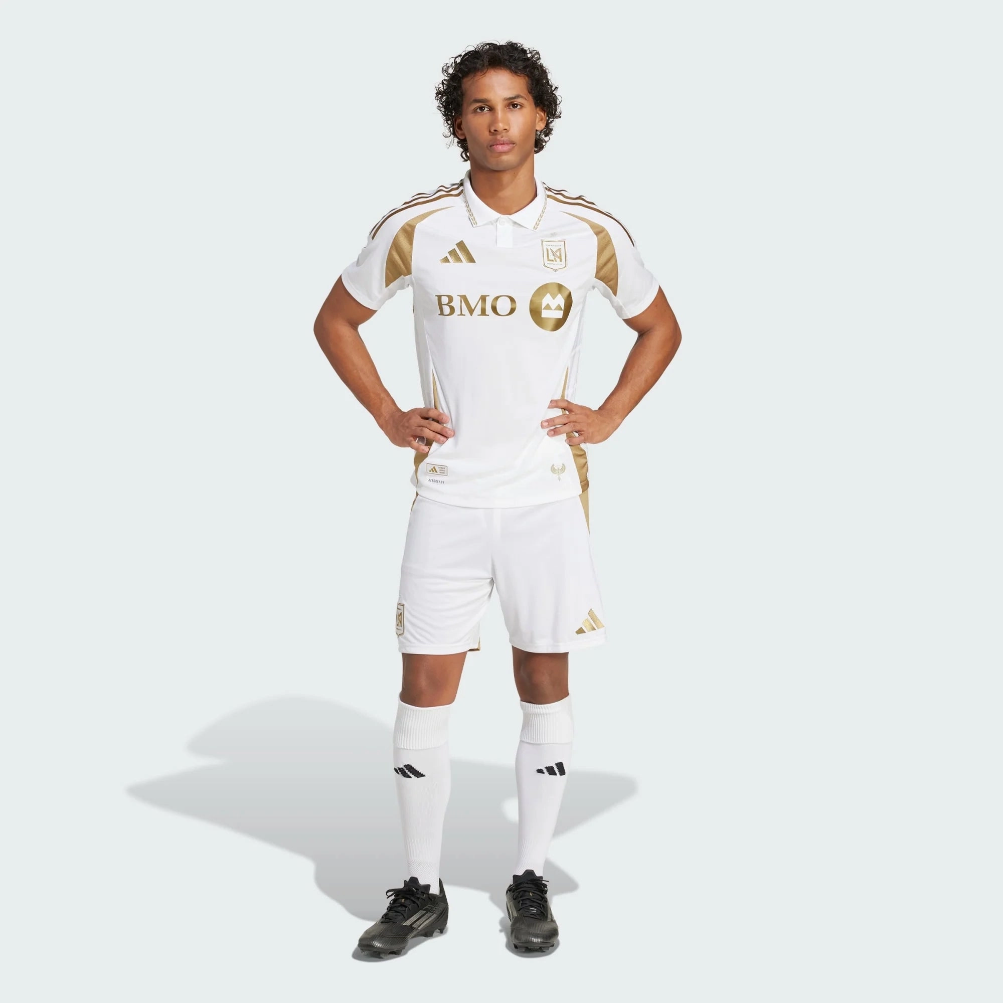 adidas Men's Son Heung-min LAFC Authentic Away Jersey w/ MLS   Apple   Ford Logo 25/26 (White/Gold) clean look Mesh Panel Ventilation