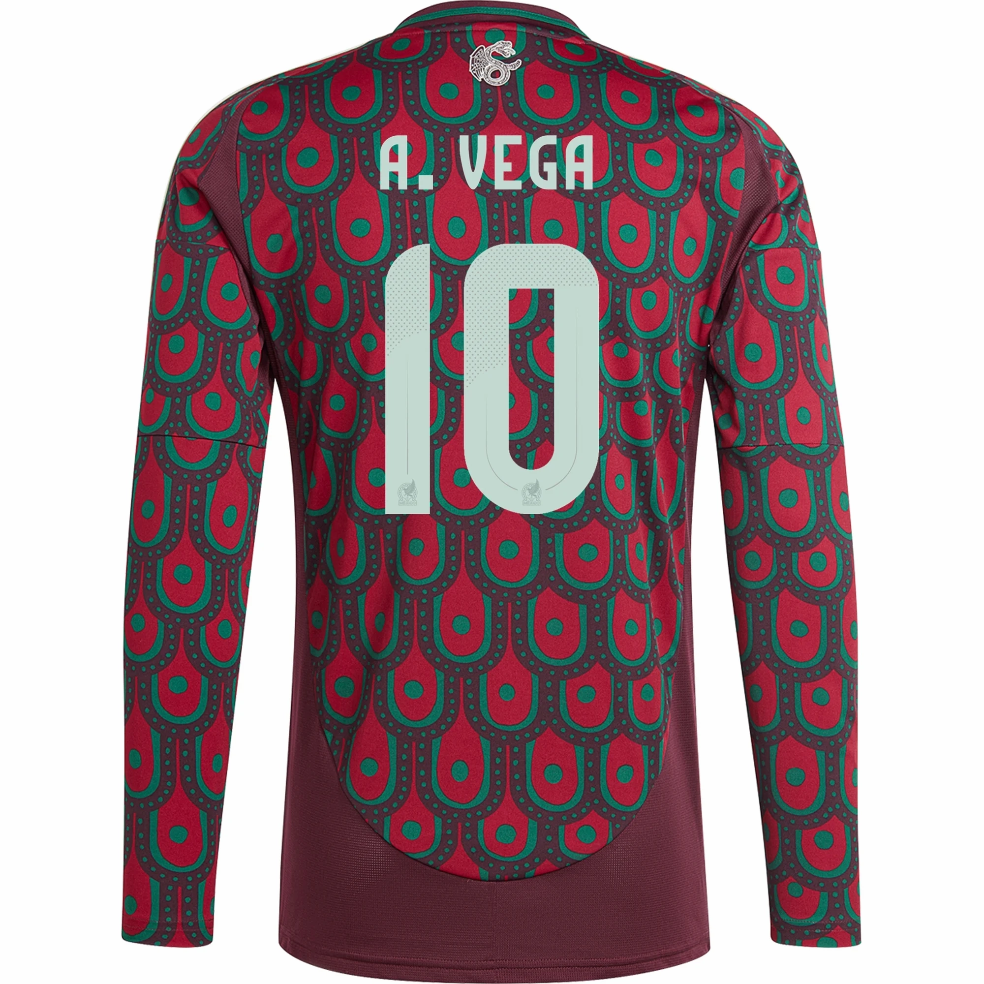 adidas Mens Mexico Alexis Vega Home Long Sleeve Jersey 24/25 (Multicolor) Anti Microbial Finish Soft Touch Inner Layer