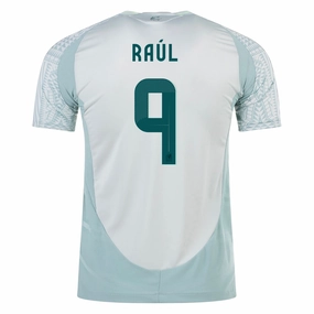 adidas Mens Mexico Authentic Ra??l Jim??nez Away Jersey 24/25 (Linen Green) Laser Cut Edge Finishing Flexible Neckline