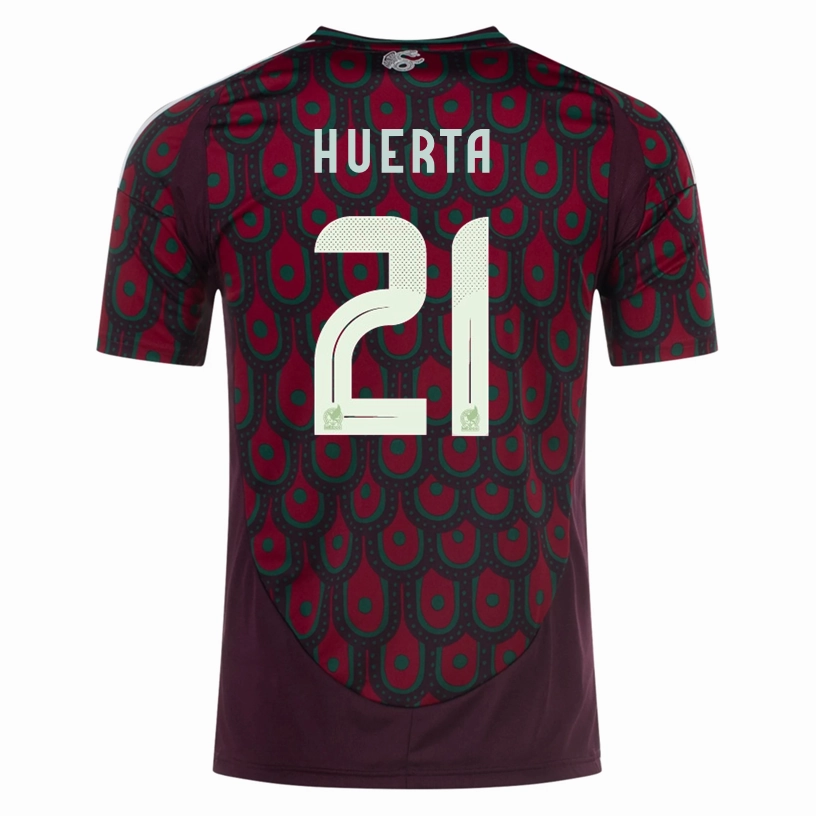 Customizable Fit System Adidas Mens Mexico Cesar Huerta Home Jersey 24/25 (Multicolor)