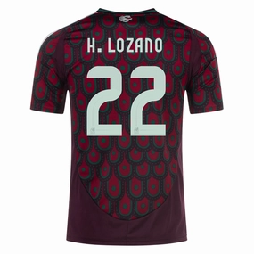Enhanced Durability Reinforcement Double Stitched Hemming Adidas Mens Mexico Hirving Lozano Home Jersey 24/25 (Multicolor)