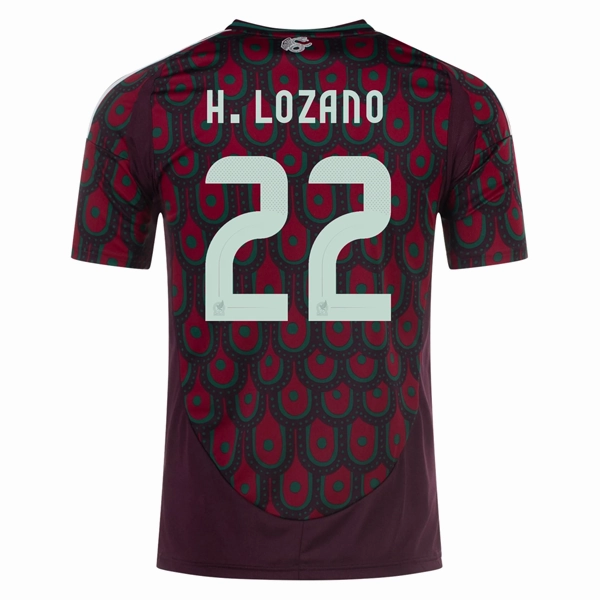 Vented Back Design Adidas Mens Mexico Hirving Lozano Home Jersey 24/25 (Multicolor)