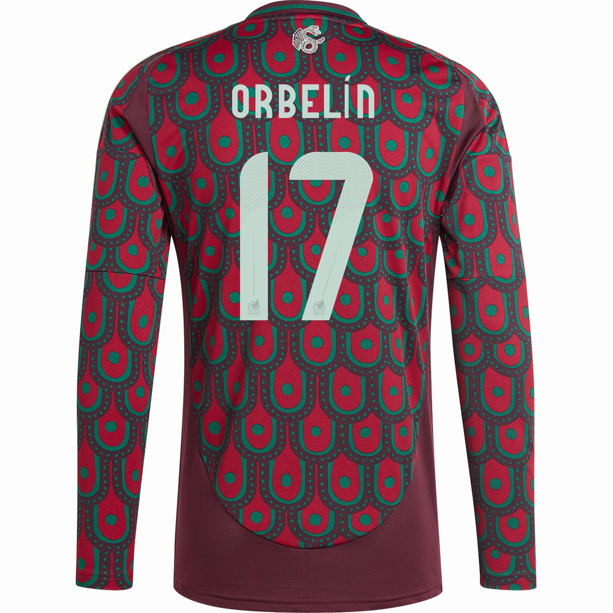 Breathable Design adidas Mens Mexico Orbel??n Pineda Home Long Sleeve Jersey 24/25 (Multicolor)