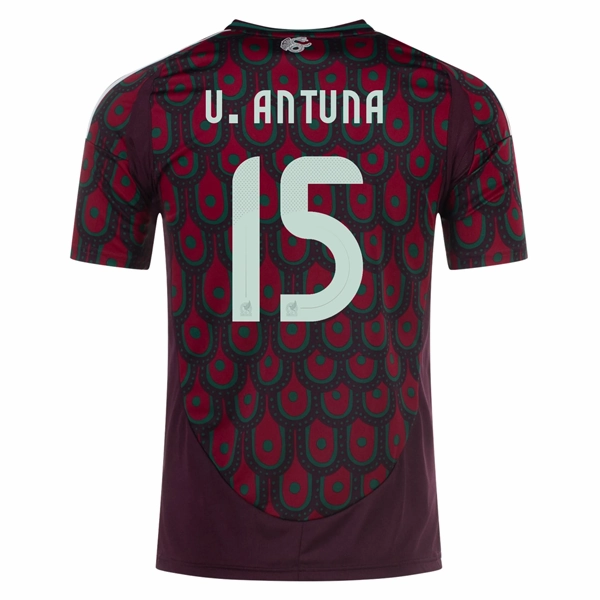 Microfiber Performance Blend Versatile Apparel Adidas Mens Mexico Uriel Antuna Home Jersey 24/25 (Multicolor)