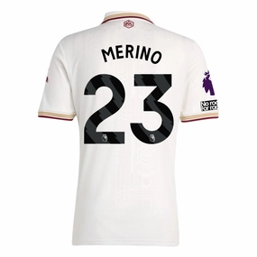 adidas Merino Men's Arsenal FC Third Jersey 25/26 w/ NRFR   EPL Patches (White/Burgundy) Interlock Knit Structure Water Repellent Finish