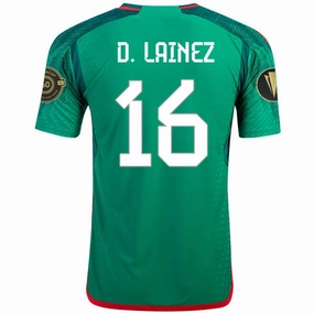 Cool Look adidas Mexico Diego Lainez Authentic Home Jersey w/ Gold Cup Patches 22/23 (Vivid Green)