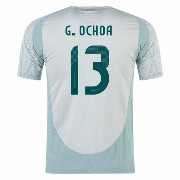 adidas Mexico Guillermo Ochoa Away Jersey 24/25 (Linen Green) Adjustable Hem
