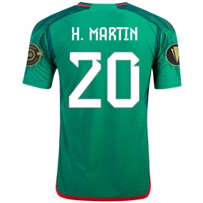 Reflective details Light Reflective Trim Accent adidas Mexico Henry Martin Authentic Home Jersey w/ Gold Cup Patches 22/23 (Vivid Green)