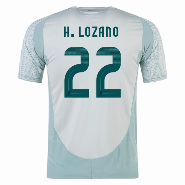 Seamless Knit Construction adidas Mexico Hirving Lozano Away Jersey 24/25 (Linen Green)
