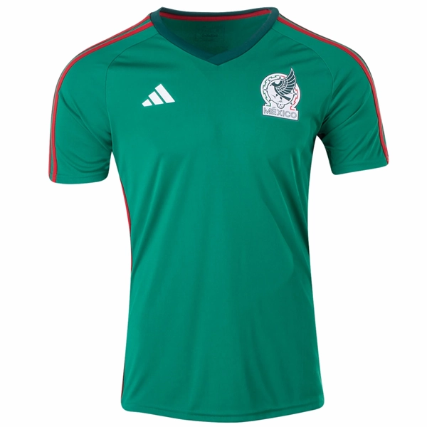 Game mode Ribbed Collar Style adidas Mexico Home Fan Shirt 22/23 (Vivid Green/Scarlet)