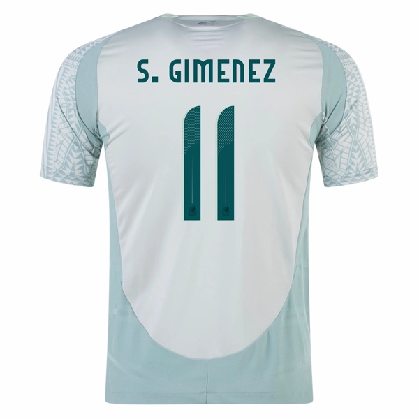 adidas Mexico Santiago Gim??nez Away Jersey 24/25 (Linen Green) All-Day Wear Easy Motion