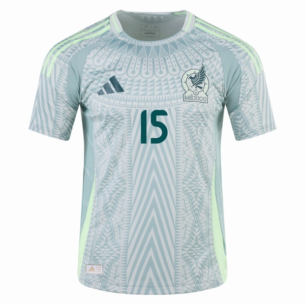adidas Mexico Uriel Antuna Away Jersey 24/25 (Linen Green) Urban Fit Double Layered Collar