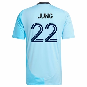 adidas Minnesota United Hoyeon Jung Away Jersey 25/26 (Zenith Blue) Urban Fit Flexible Collar System