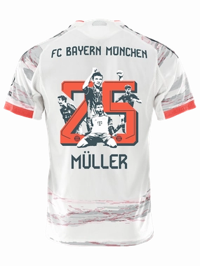 Energy Comfort adidas Muller Special Authentic Away Jersey 25/26 w/ Sponsor   Meister Bundesliga Patch (White/Red)