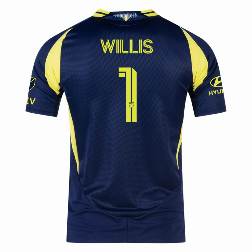 adidas Nashville Authentic Joe Willis Away Jersey w/ MLS   Apple TV 25/26 (Tena Blue) Dry Support Mesh Ventilation Panels