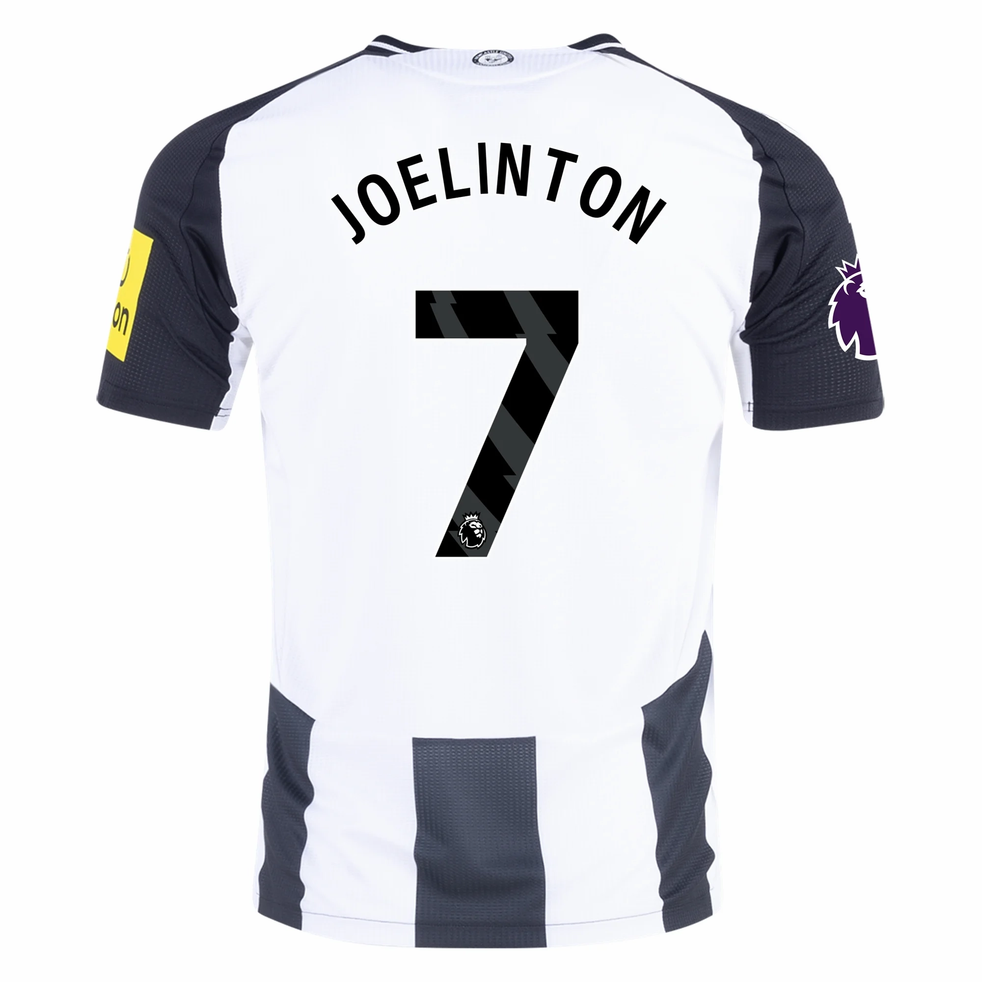 Adidas Newcastle United Authentic Joelinton Home Jersey w/ EPL Patch 24/25 (Black/White) Flexible Collar Design