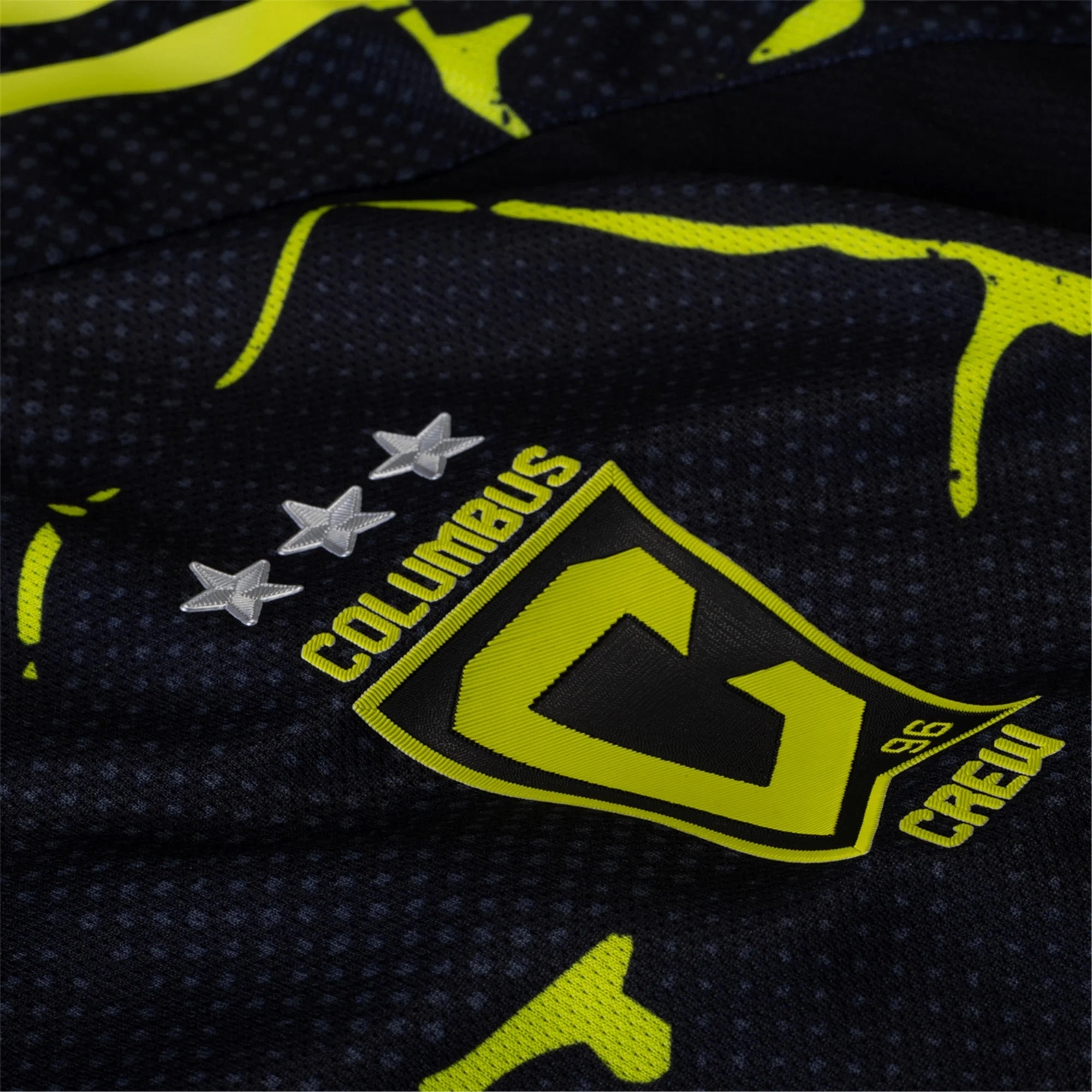 adidas Nicholas Hagen Columbus Crew Authentic Away Jersey w/ MLS Patches 25/26 (Black/Yellow) Refined fit Quick Release Zipper Tech