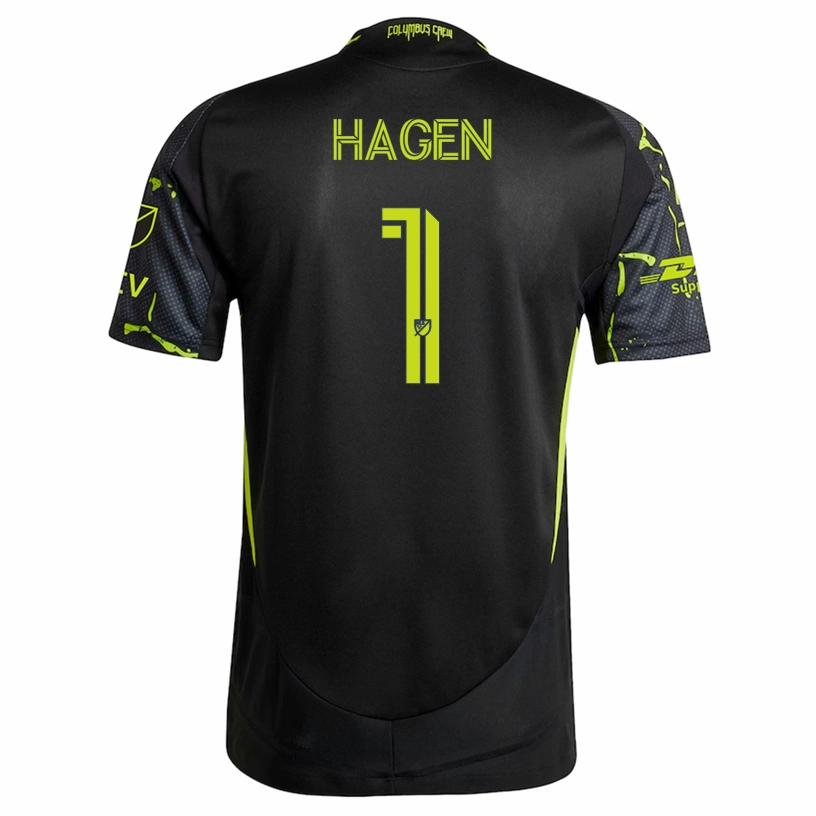 Micro Perforated Ventilation Speed Ready adidas Nicholas Hagen Columbus Crew Authentic Away Jersey w/ MLS Patches 25/26 (Black/Yellow)