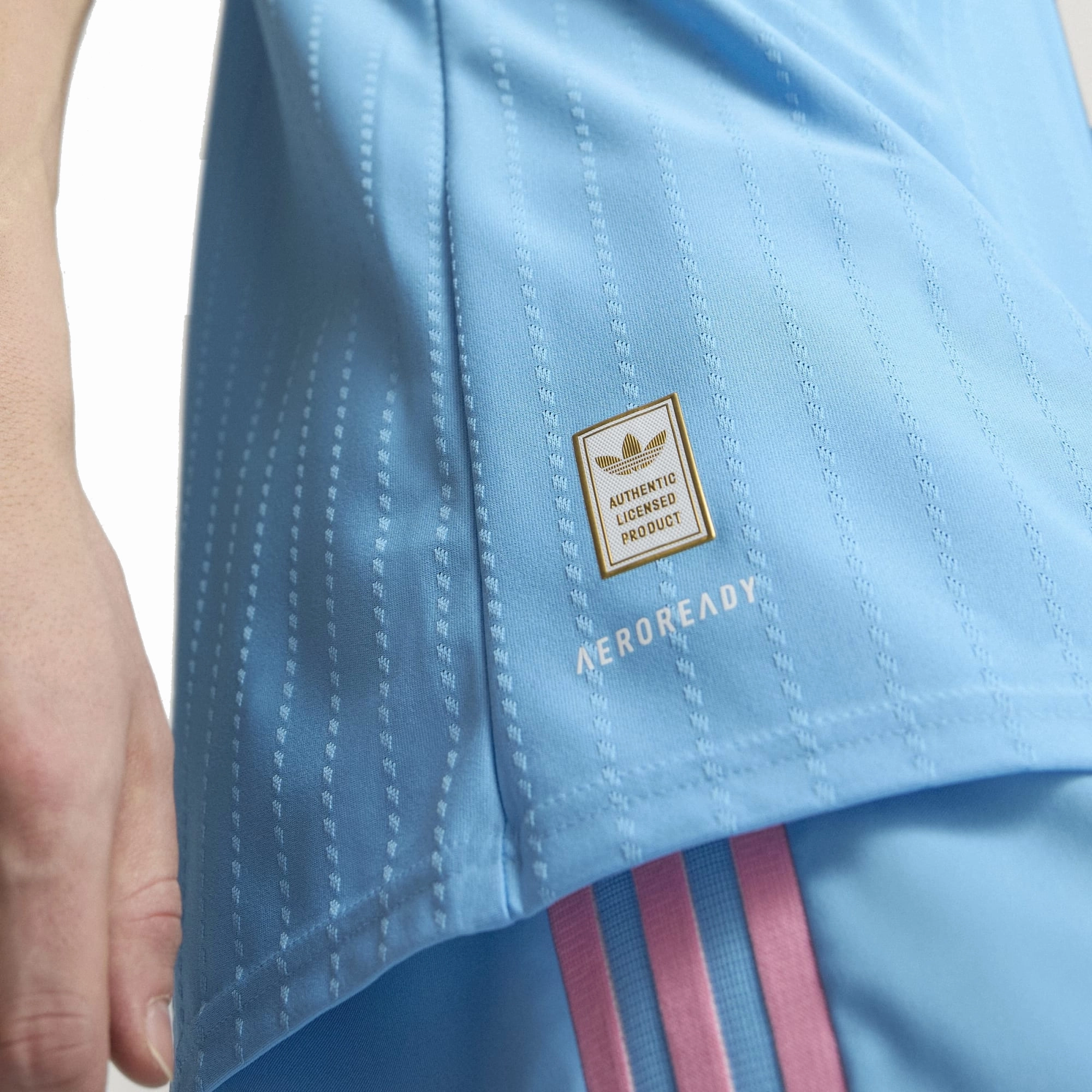 adidas Obando Inter Miami Authentic Third Jersey 25/26 (Blue/Pink) Training Fit Quick Release Cuffs