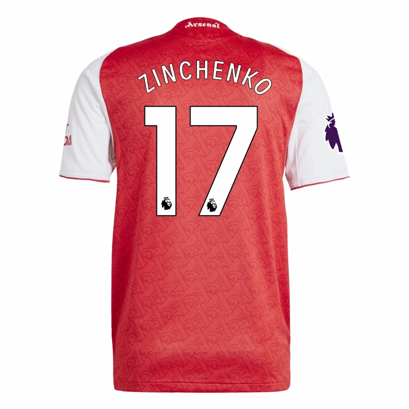 Compression Support Panels adidas Oleksandr Zinchenko Arsenal FC Authentic Home Jersey 25/26 w/ EPL Patch (Better Scarlet/White