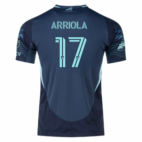 Non Chafing Stitch System adidas P. Arriola Seattle Sounders Authentic Away Jersey 25/26 w/ MLS Patches & Sponsor (Aura Ink)
