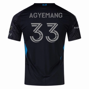 adidas Patrick Agyemang Charlotte FC Authentic Away Jersey 25/26 (Black) Layered Mesh Inserts Multi Directional Flex