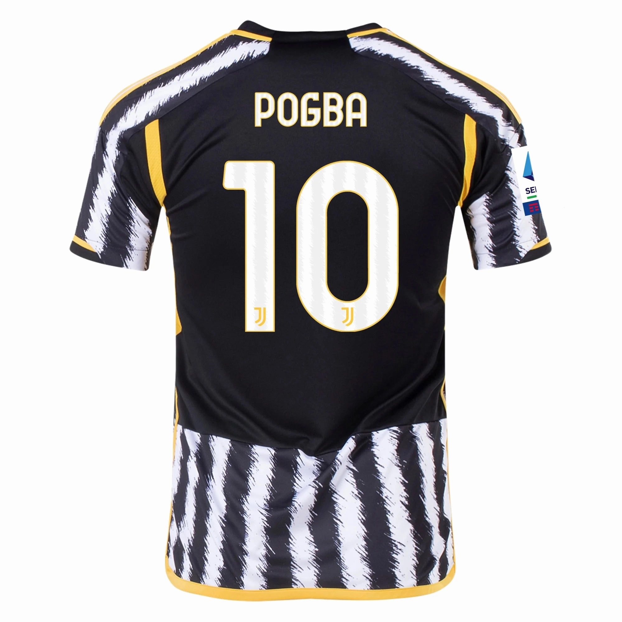 Core Fit Brushed Interior adidas Paul Pogba Juventus Home Jersey w/ Serie A Patch 23/24 (Black/White)