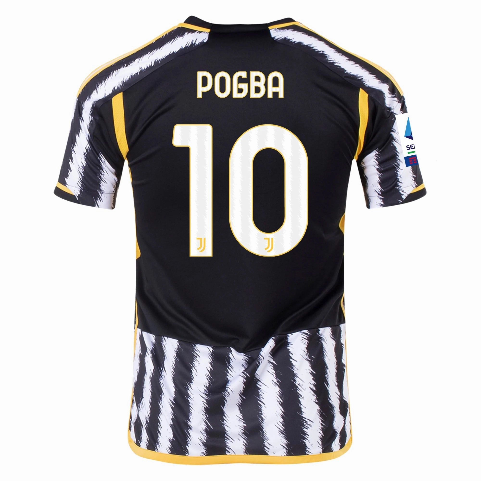 adidas Paul Pogba Juventus Home Jersey w/ Serie A Patch 23/24 (Black/White) Weekend Style Outdoor Performance