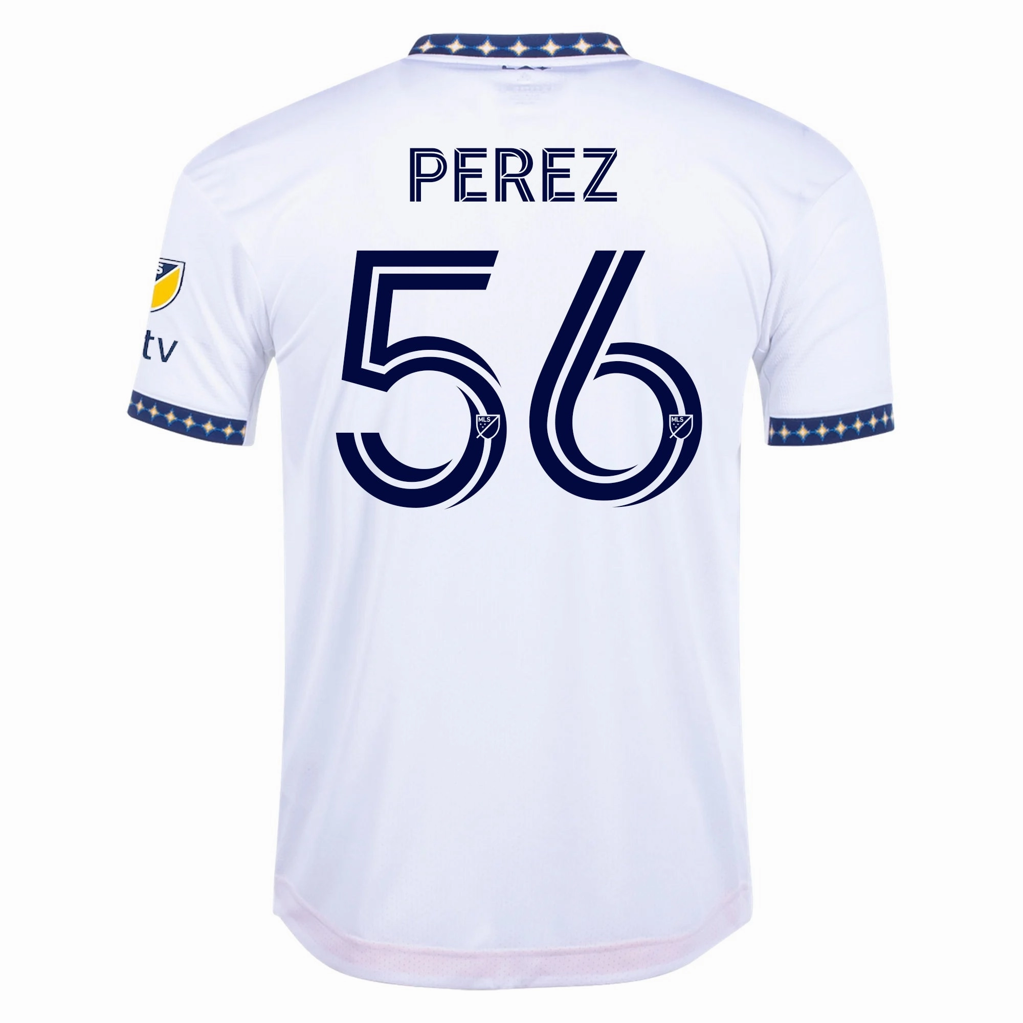 adidas Perez LA Galaxy Home Authentic Jersey 22/23 w/ MLS Patches (White) Anytime Layer