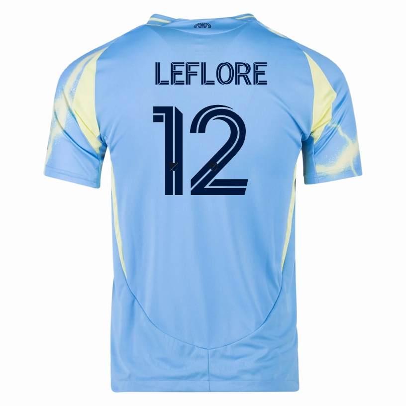 adidas Philadelphia Union Isaiah LeFlore Authentic Away Jersey 25/26 (Blue/Yellow) Flexible Collar System