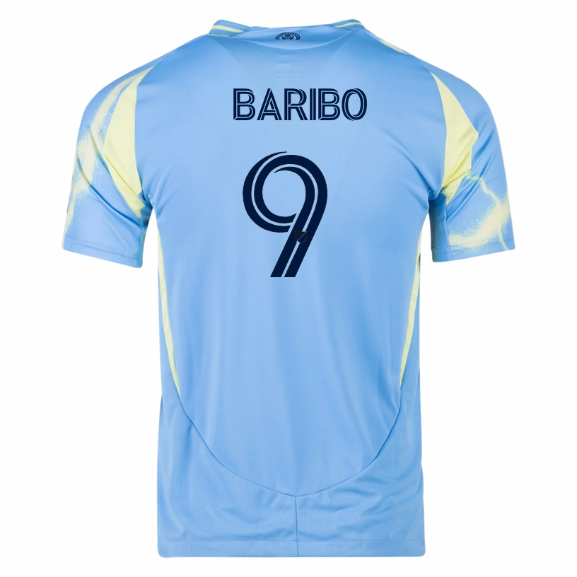 adidas Philadelphia Union Tai Baribo Authentic Away Jersey 25/26 (Blue/Yellow) Double Layered Collar Rugged Wear