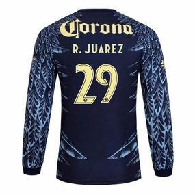 adidas R. Juarez Club Am??rica 25/26 Away Long Sleeve Jersey (Blue) Soft Inner Lining Balanced Motion