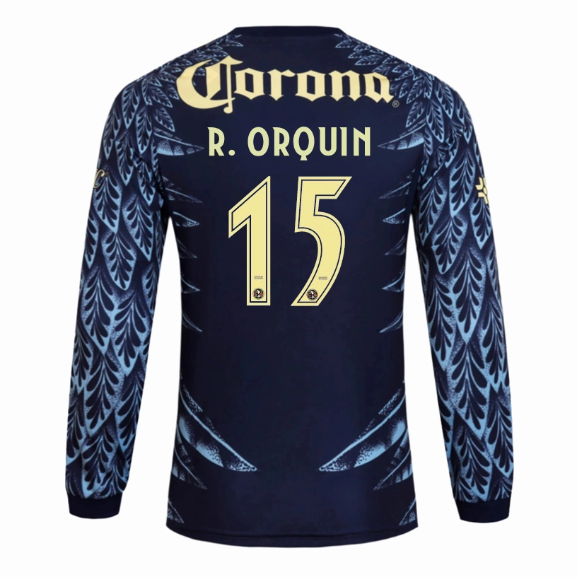 adidas R. Orquin Club Am??rica 25/26 Away Long Sleeve Jersey (Blue) Chic Design