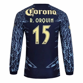 adidas R. Orquin Club Am??rica 25/26 Away Long Sleeve Jersey (Blue) Chic Design