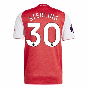 Eco Friendly Blend adidas Raheem Sterling Arsenal FC Authentic Home Jersey 25/26 w/ EPL Patch (Better Scarlet/White