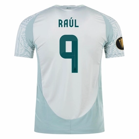 Smart Motion adidas Raul Jimenez Mexico Authentic Away Jersey 24/25 w/ Gold Cup 2025 Patches (Linen Green)