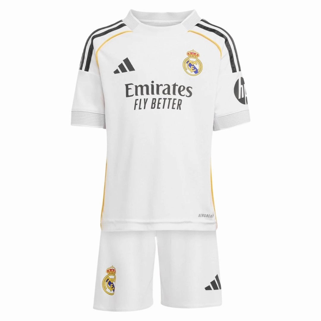 adidas Real Madrid 25/26 Mini Home Jersey (White) Action Fit