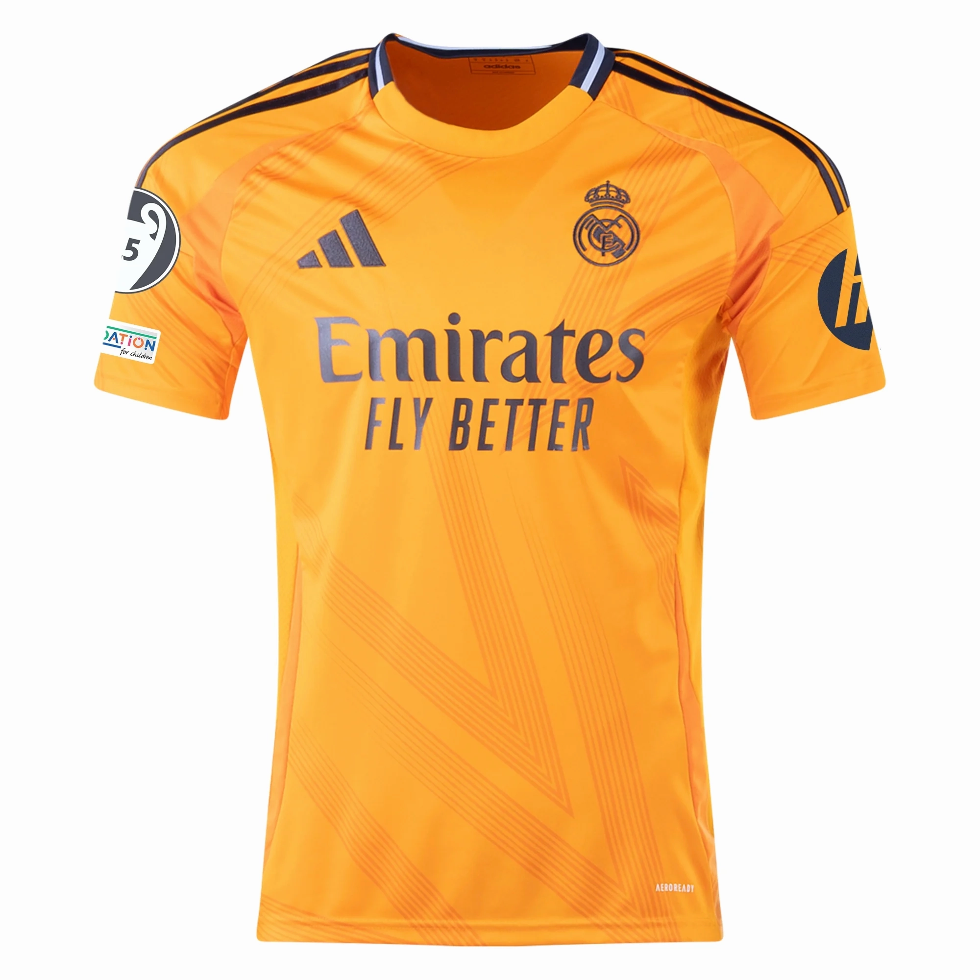 adidas Real Madrid Aur??lien Tchouam??ni Away Jersey w/ Champions League Patches 24/25 (Crew Orange) Anti Pilling Finish