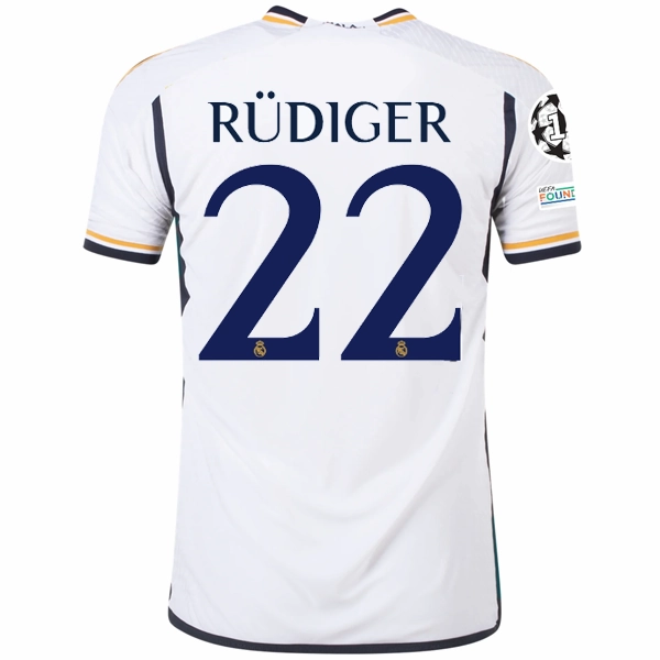 Simple Layer adidas Real Madrid Authentic Antonio Rudiger Home Jersey w/ Champions League   Club World Cup Patches 23/24 (White)