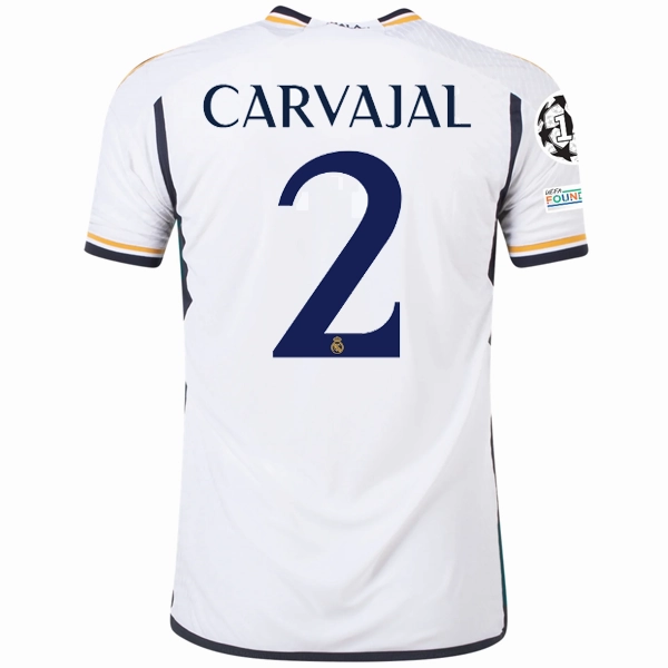 Thermal Retention Lining adidas Real Madrid Authentic Dani Carvajal Home Jersey w/ Champions League   Club World Cup Patches 23/24 (White)