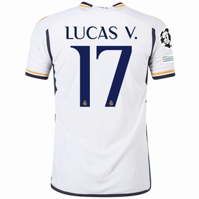 adidas Real Madrid Authentic Lucas Vazquez Home Jersey w/ Champions League   Club World Cup Patches 23/24 (White) Comfort-Based Gear Stretch Comfort