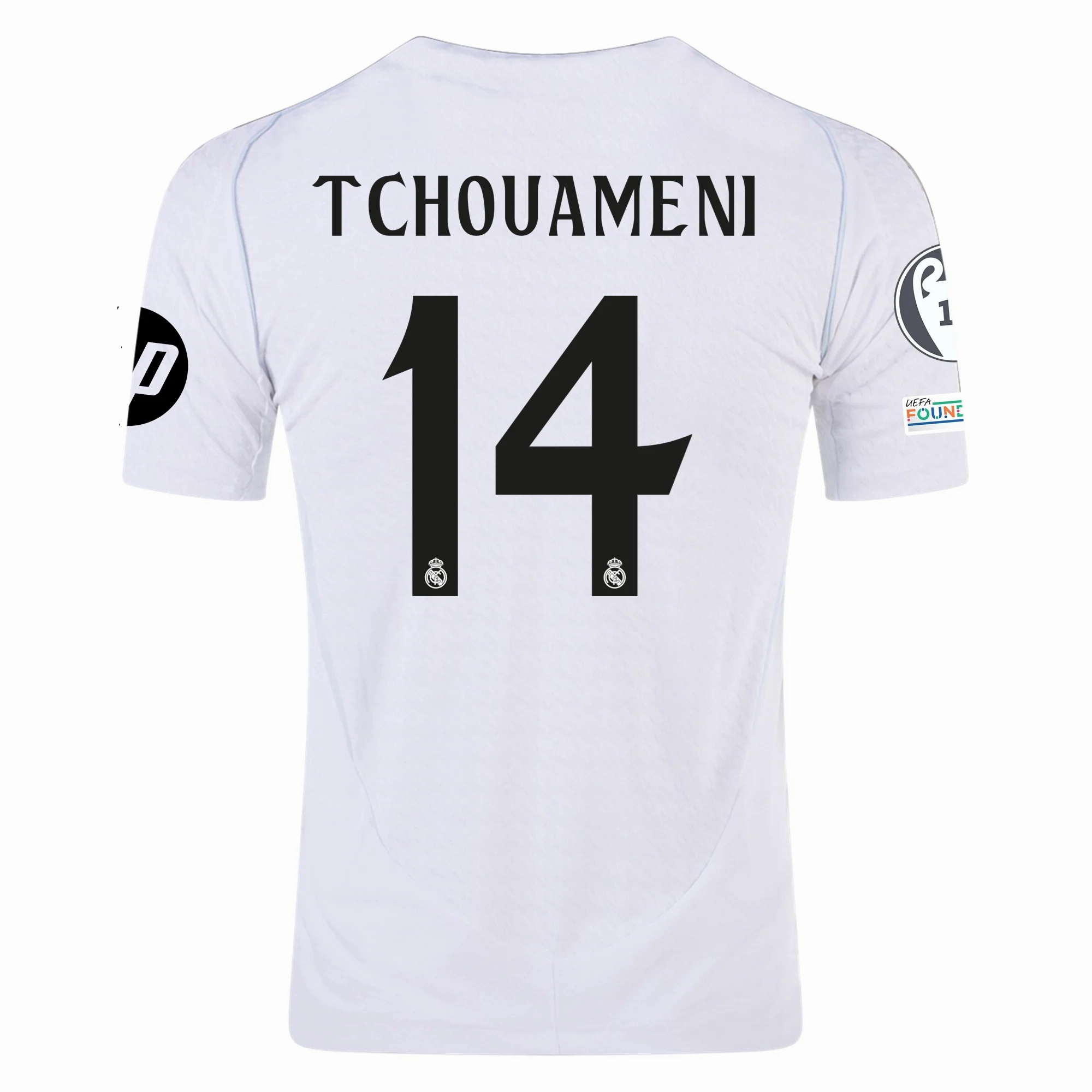Court Style City Active adidas Real Madrid Authentic Tchouameni Home Jersey w/ Champions League Patches 24/25 (White/Black)