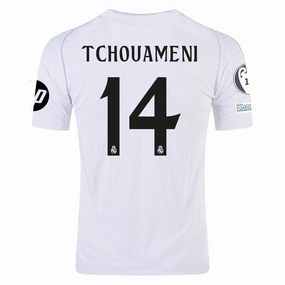 Court Style City Active adidas Real Madrid Authentic Tchouameni Home Jersey w/ Champions League Patches 24/25 (White/Black)