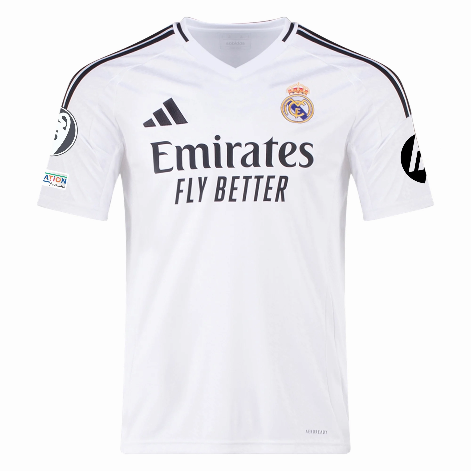 Move Fast adidas Real Madrid David Alaba Home Jersey 24/25 w/ Champions League Patches (White/Black)