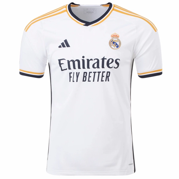 adidas Real Madrid Home Jersey 23/24 (White) Energy Wear Tagless Neckline Design