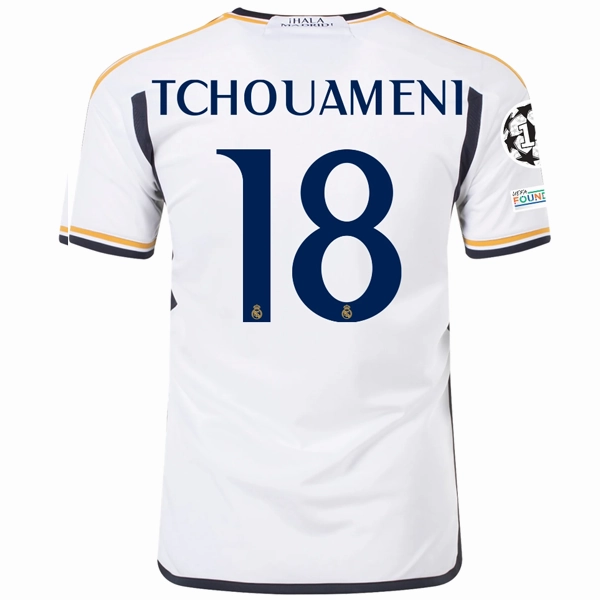 UV protection coating adidas Real Madrid Tchouameni Home Jersey w/ Champions League   Club World Cup Patches 23/24 (White)