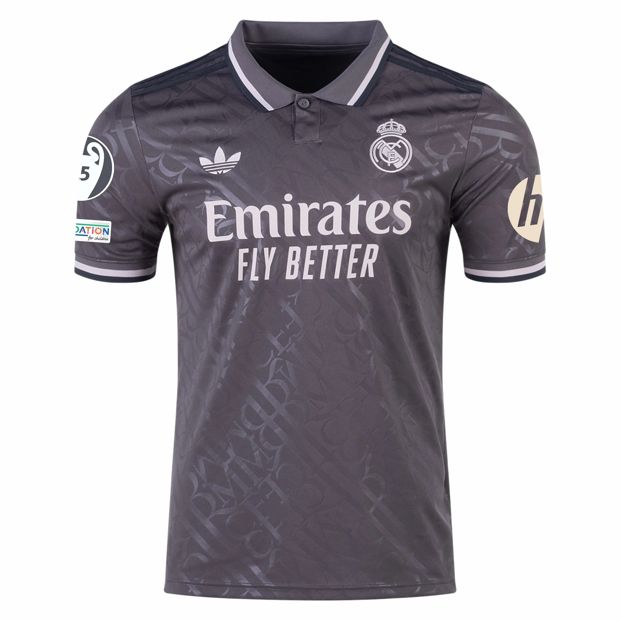 Gear Ready Outdoor Essentials adidas Real Madrid Toni Kroos Third Jersey w/ Champions League Patches   HP Sponsor 24/25 (Charcoal)