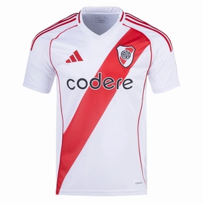 Sleek lines Multi Panel Construction adidas River Plate Home Jersey 24/25 (White/Better Scarlet)